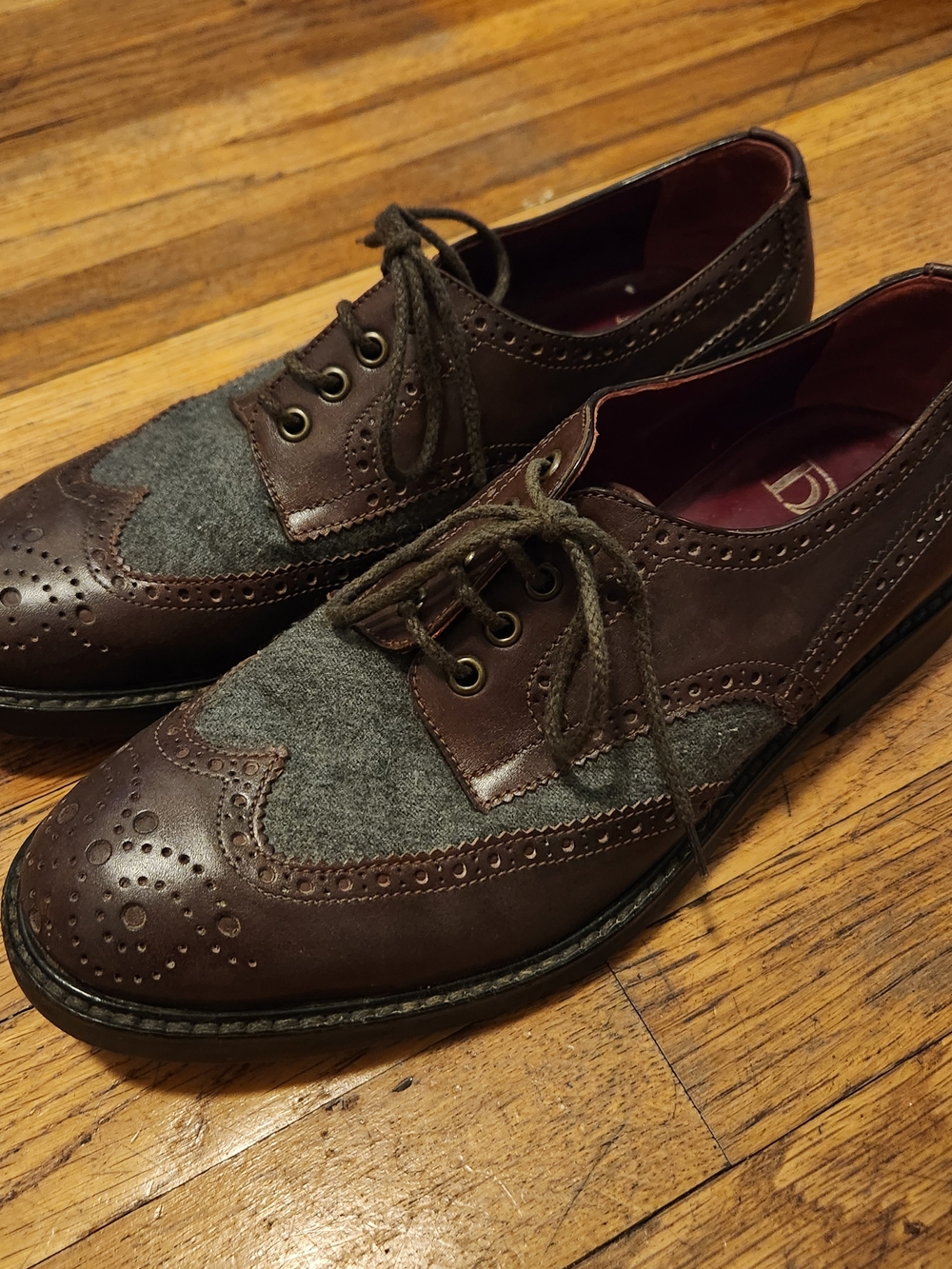 Di Mella Napoli - Two-Tone Brown & Gray Wingtip - Size 9M - Picture 2 of 6